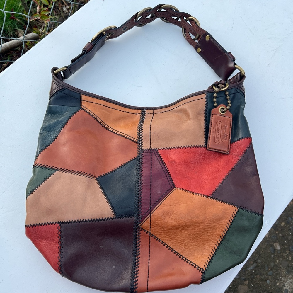 Coach y2k vintage Patchwork Leather Shoulder Bag